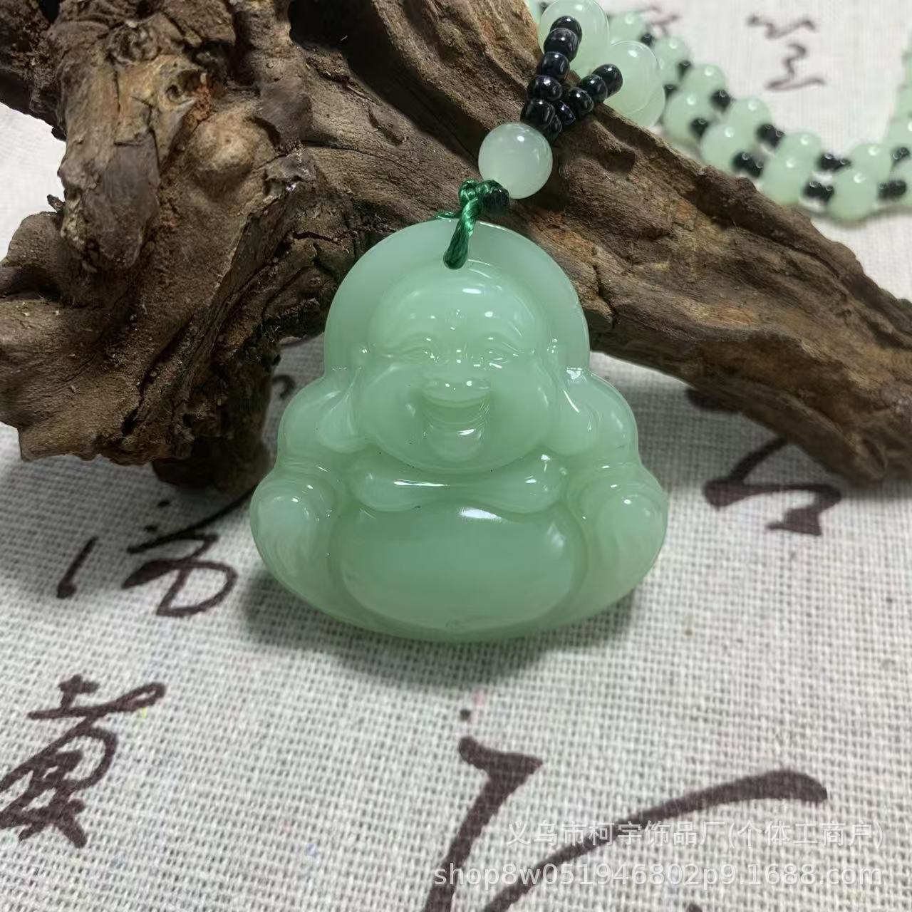 Double-sided Pattern Carving Big Belly Buddha Male Smiling Face Sweater Necklace