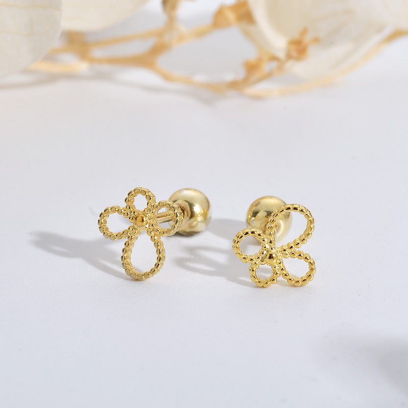 Screw Flower Geometric Bone Nail Female Temperamental Earrings