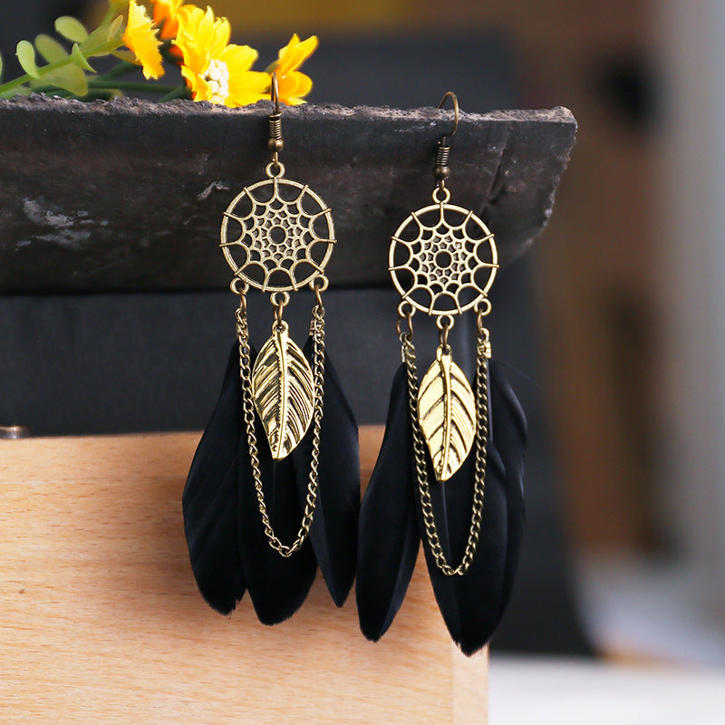 Color Creative Feather Bohemian Style Female Earrings