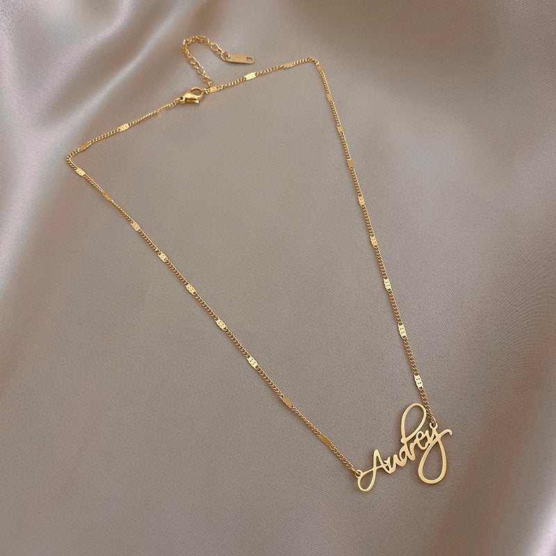 Women's Letters Titanium Steel Simple Clavicle Trendy Necklaces