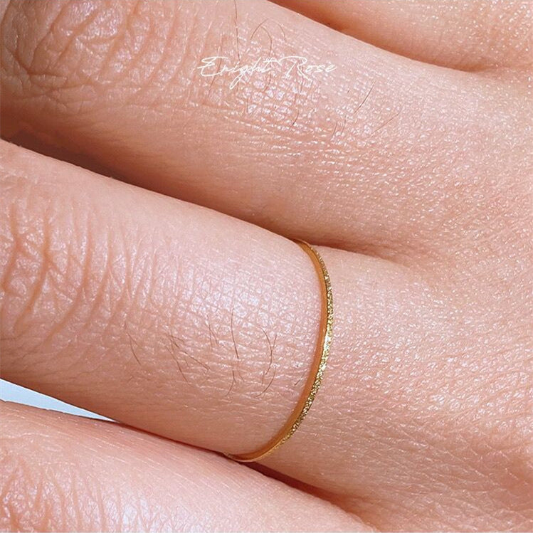 Women's Simple Sand Surface Gold-plated Joint Index Rings