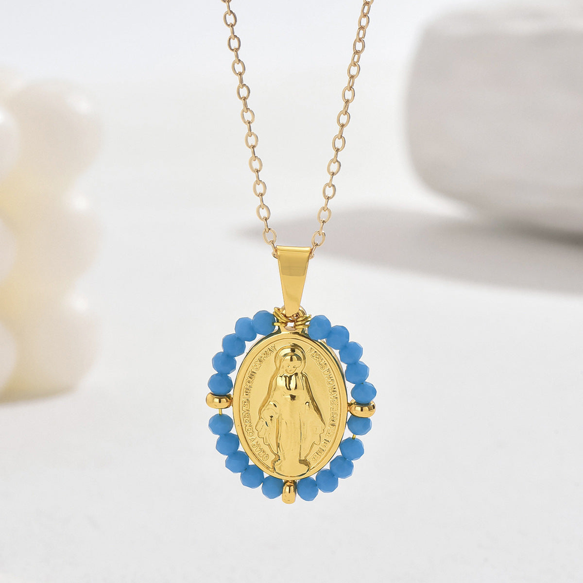 Style Long Chain Female Niche Retro Goddess Mary Necklaces