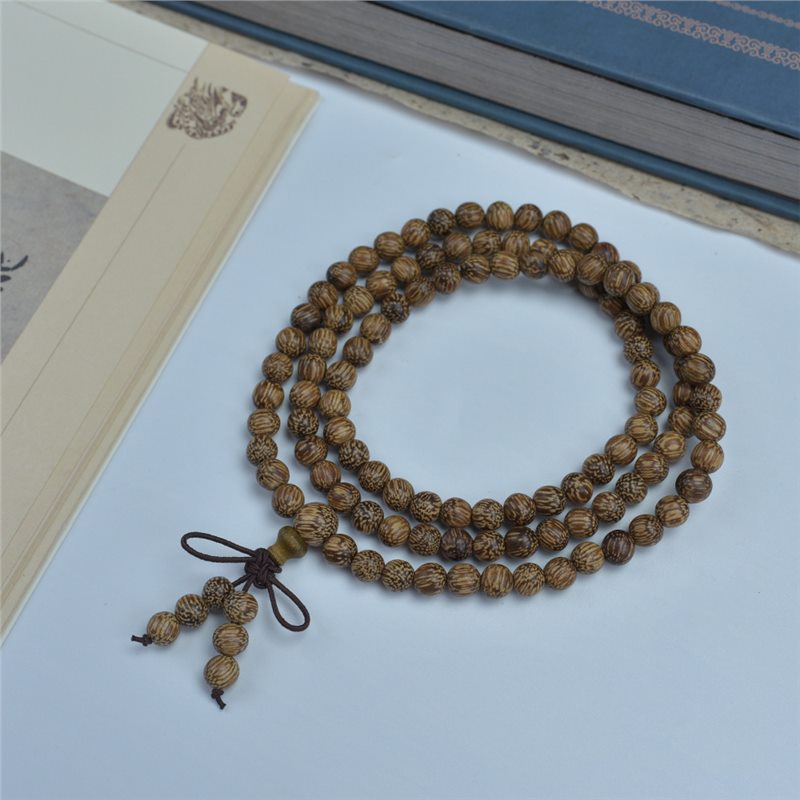 Natural Eaglewood White Round Beads Buddha Bracelet