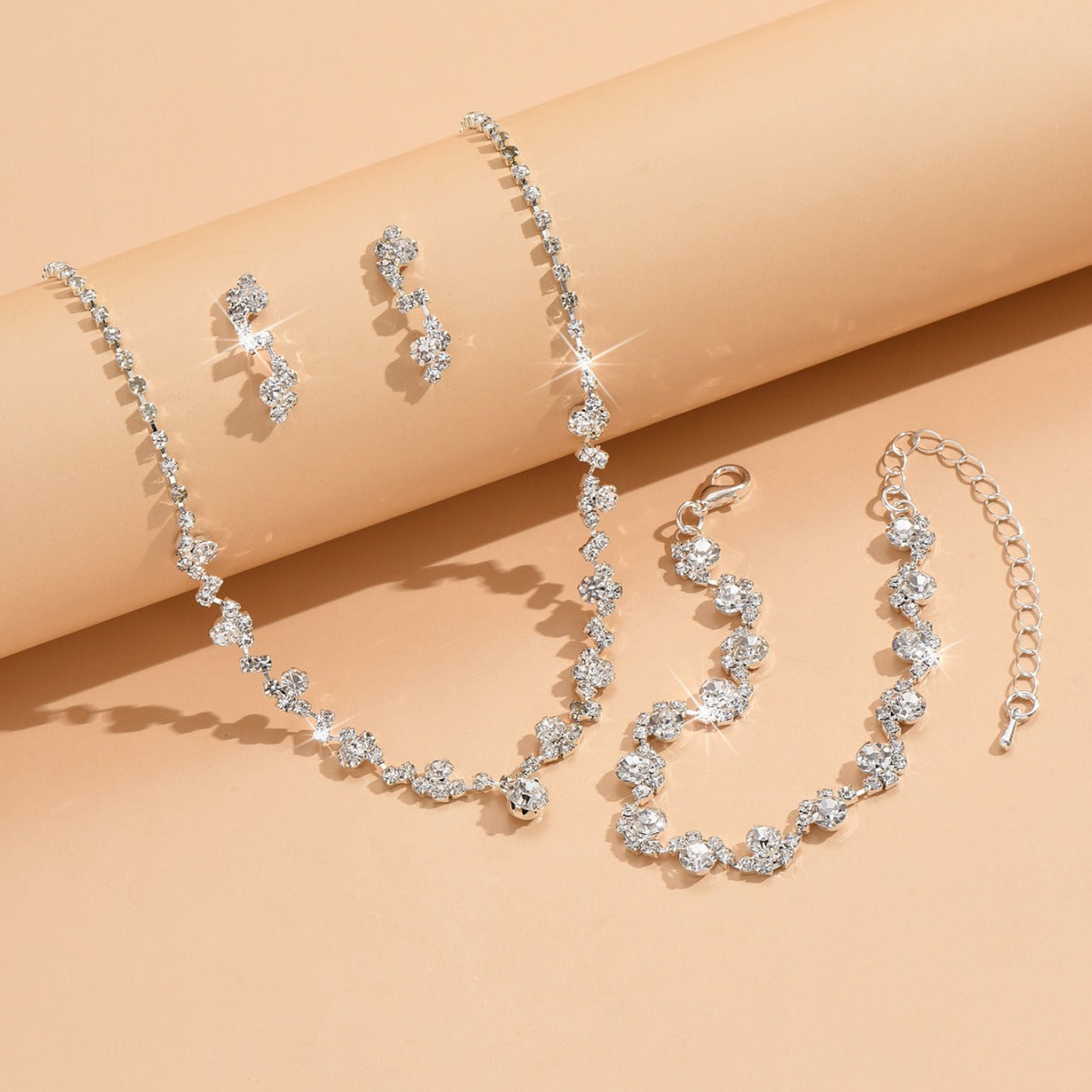 Simple Luxury Three-piece Full Diamond Clavicle Dinner Bracelets