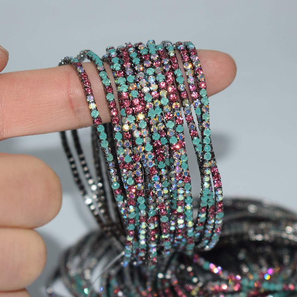 Single Row Rhinestone Thin Stretch Full Bracelets