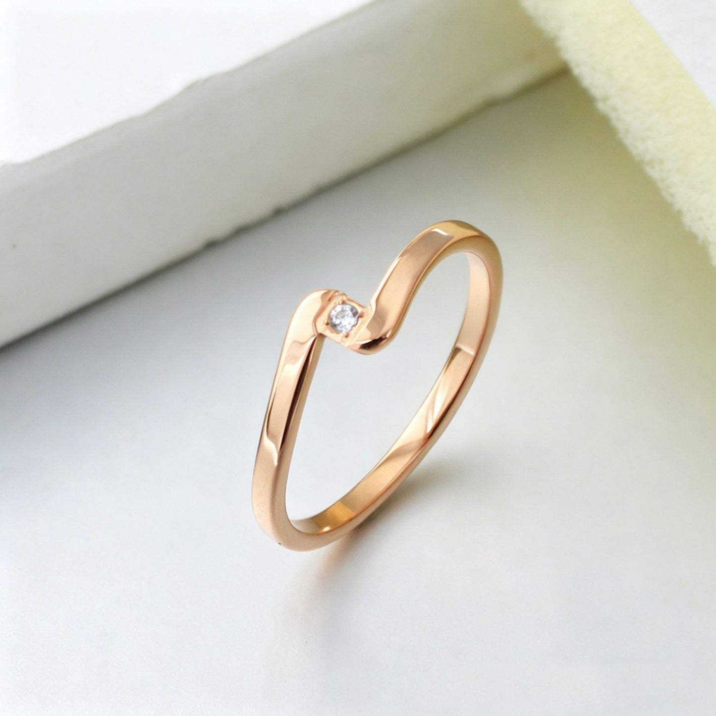 Simple Light Luxury Titanium Steel Zircon High-grade Rings