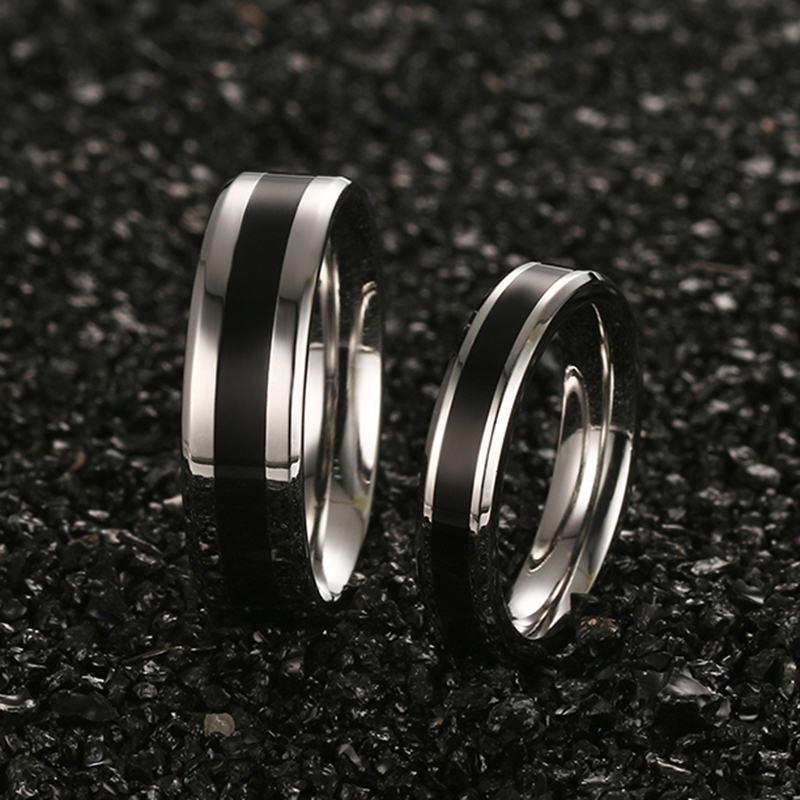 Charming Titanium Steel Black Couple Ornament Bracelets