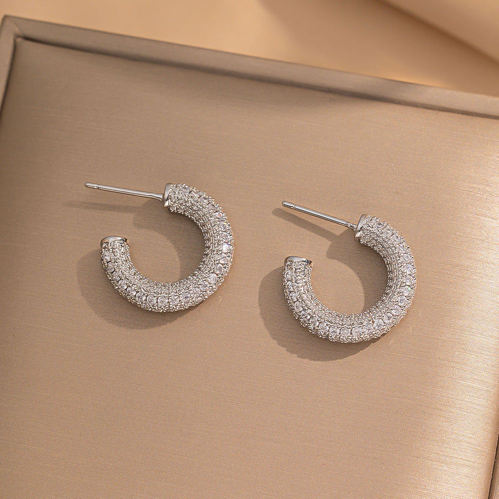 Simple Classic All Match Fashion Zircon Earrings