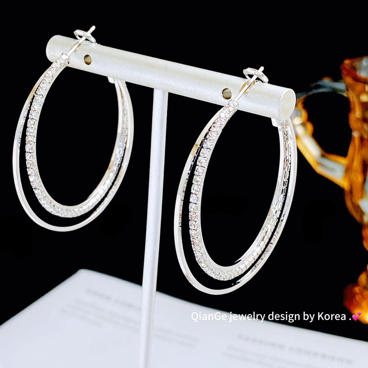 Circle Round Female Sier Needle Temperament Earrings