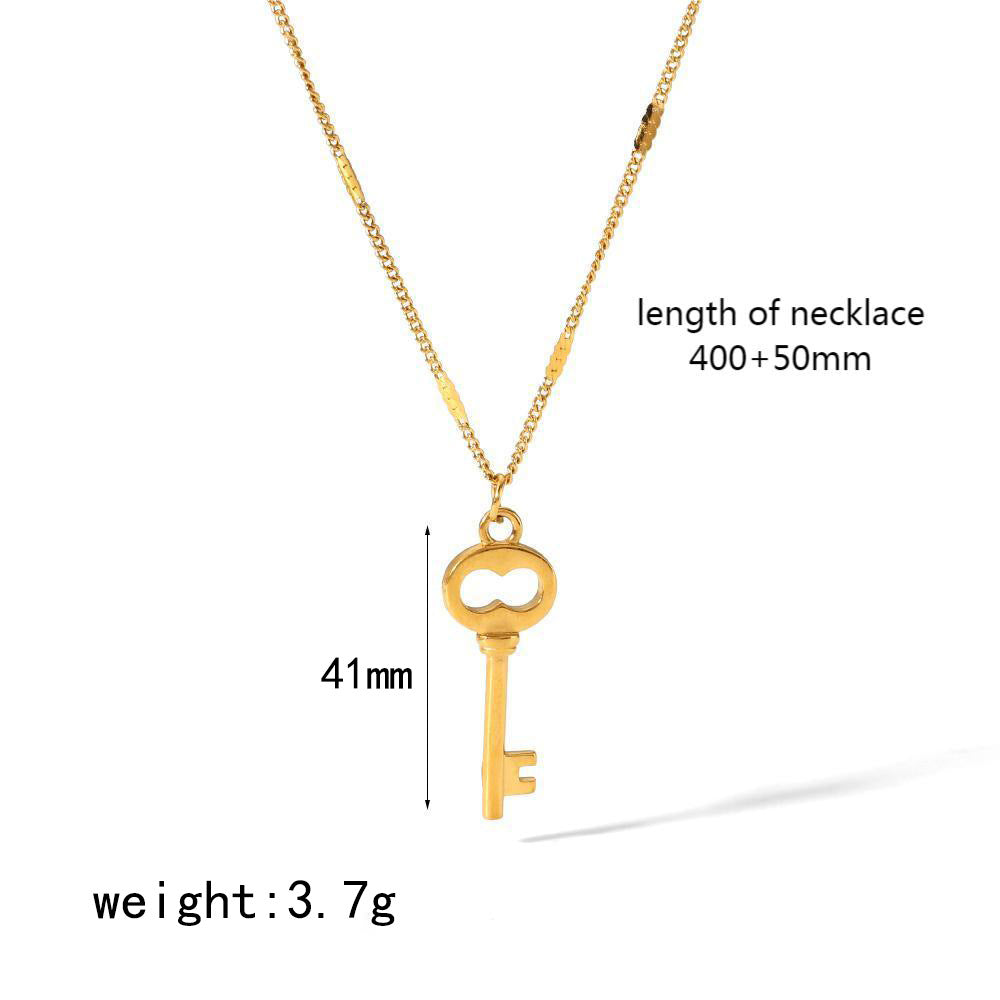 Key Gold Stainless Steel Fashion High Necklaces