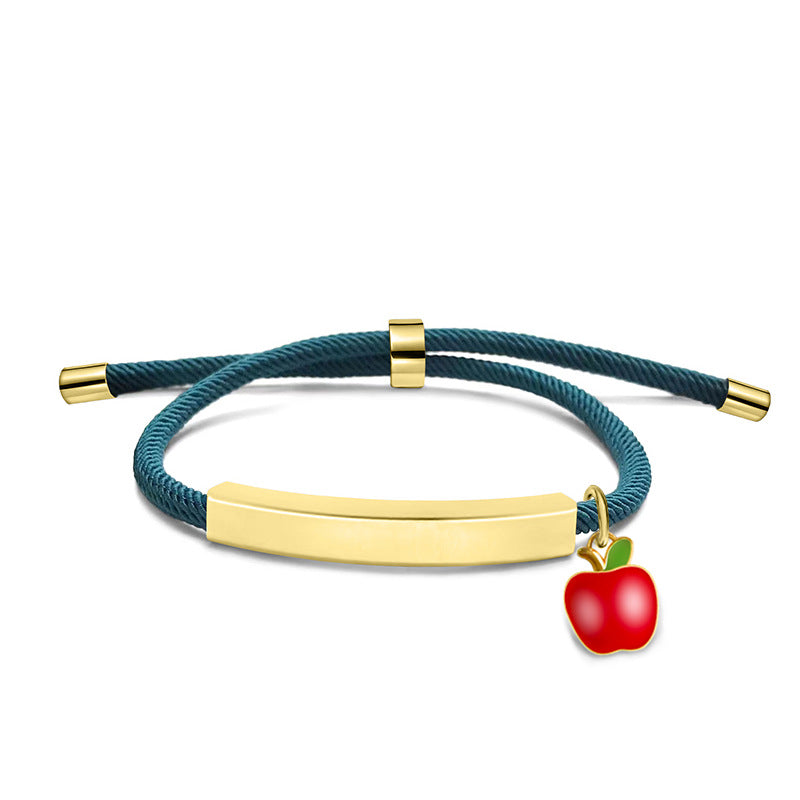 Material Red Apple Accessories Gift Lettering Bracelets