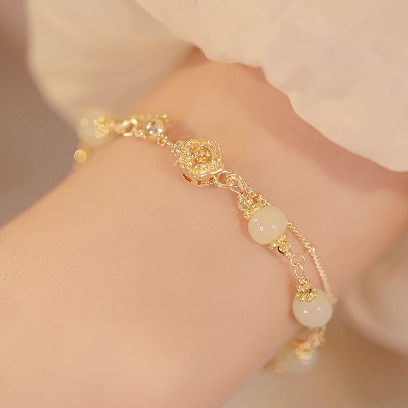 Female Chinese Double Layer Twin Light Luxury High Sense Bracelets