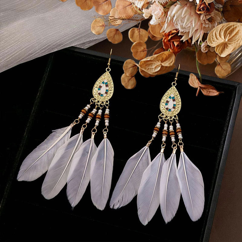 Ethnic Style Long Fringe Exotic Holiday Trip Earrings