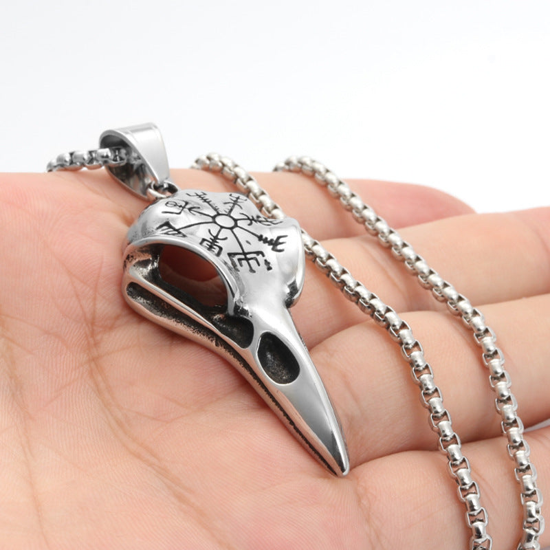 Stainless Steel Viking Pirate Symbol Vintage Crow Necklaces