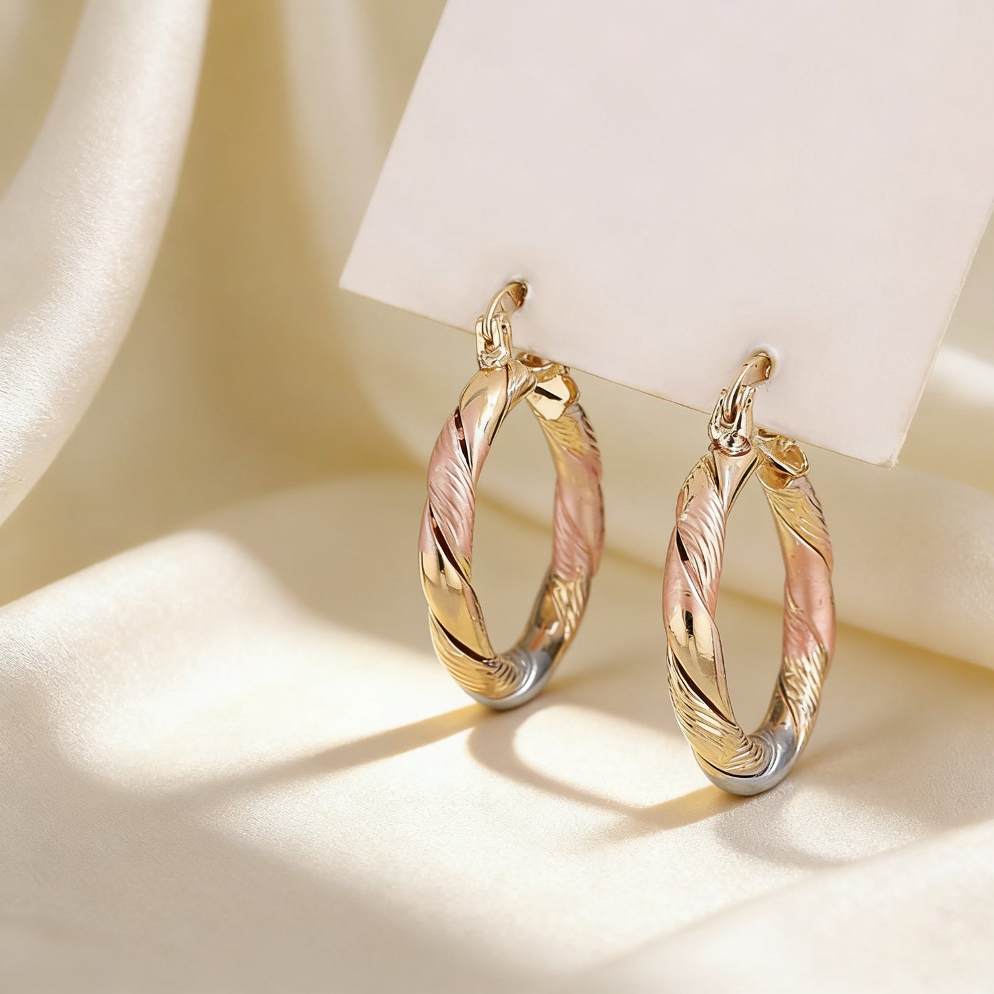 Twisted Twist Gold Sier Rose Contrast Color Light Luxury High-grade Ear Buckle
