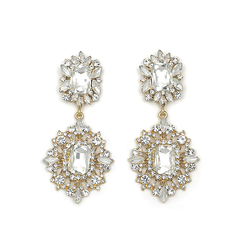 Women's Vintage Court Crystal Light Luxury High Sense Niche Earrings