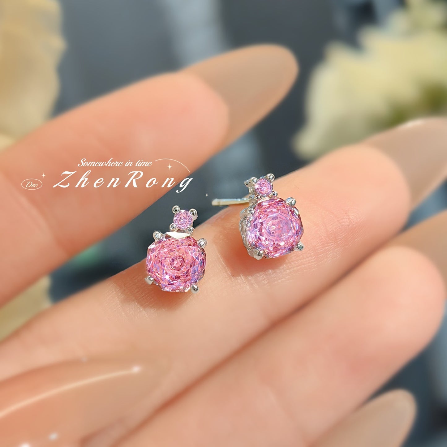 Women's Colorful Inlaid High Carbon Diamond Chinese Jewelry Set