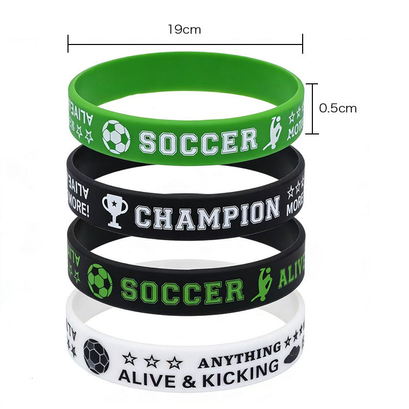 World Cup Football Silicone Theme Sports Rubber Fans Commemorative Bracelet
