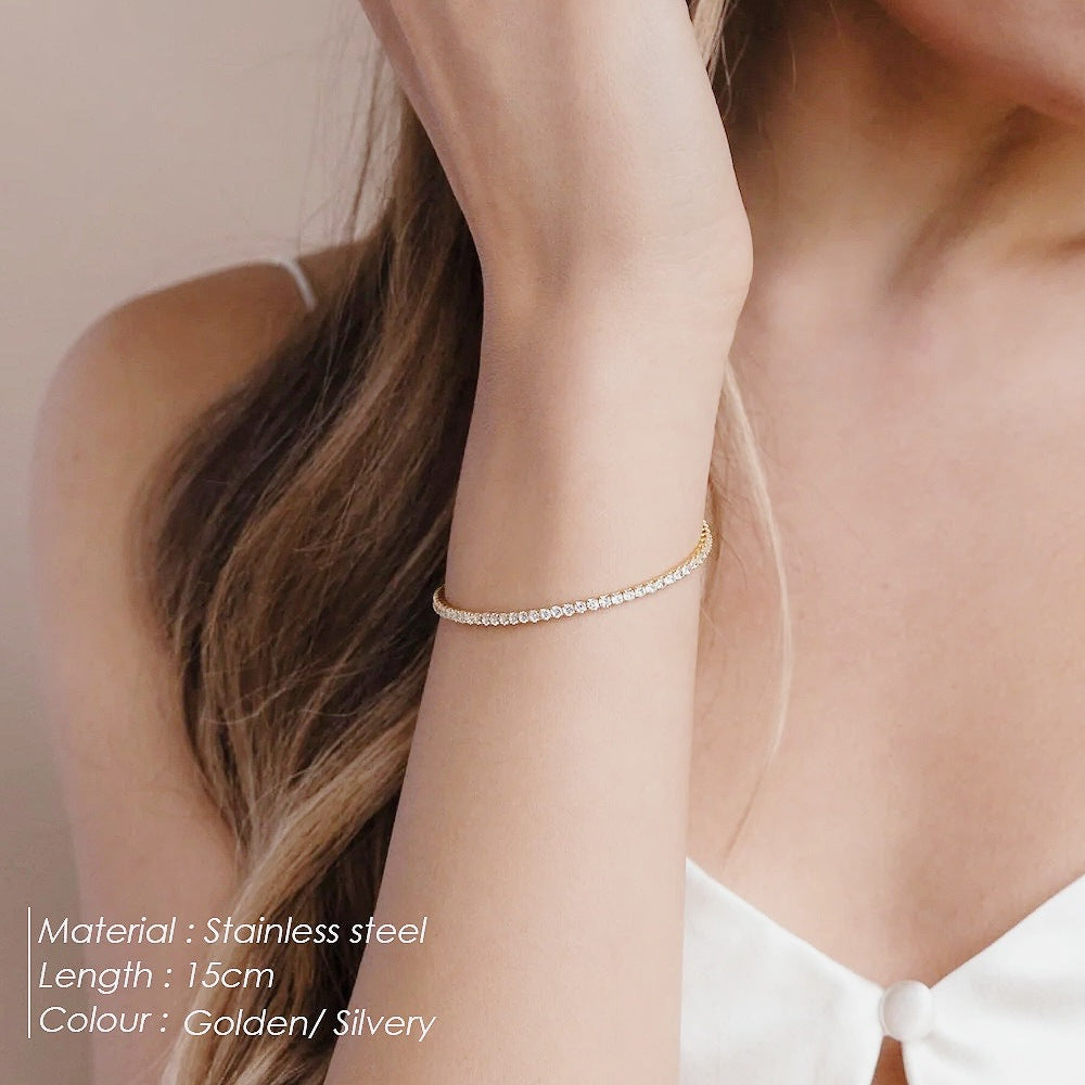 Single Row Diamond Round Zircon Tennis Bracelets