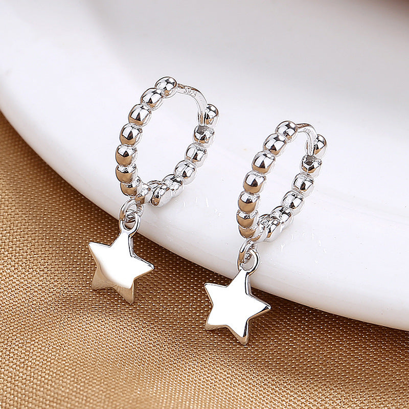 Simple Graceful Sier Niche Love Light Ear Clip Earrings