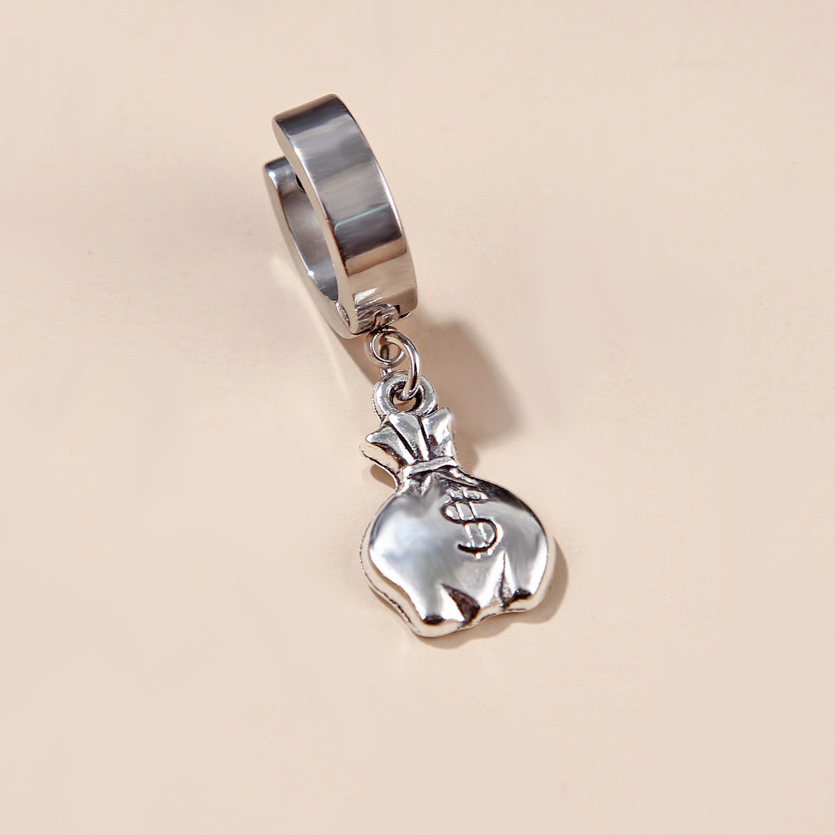 Women's & Men's Hop Punk Lightning Feather Cross For Titanium Ear Buckle