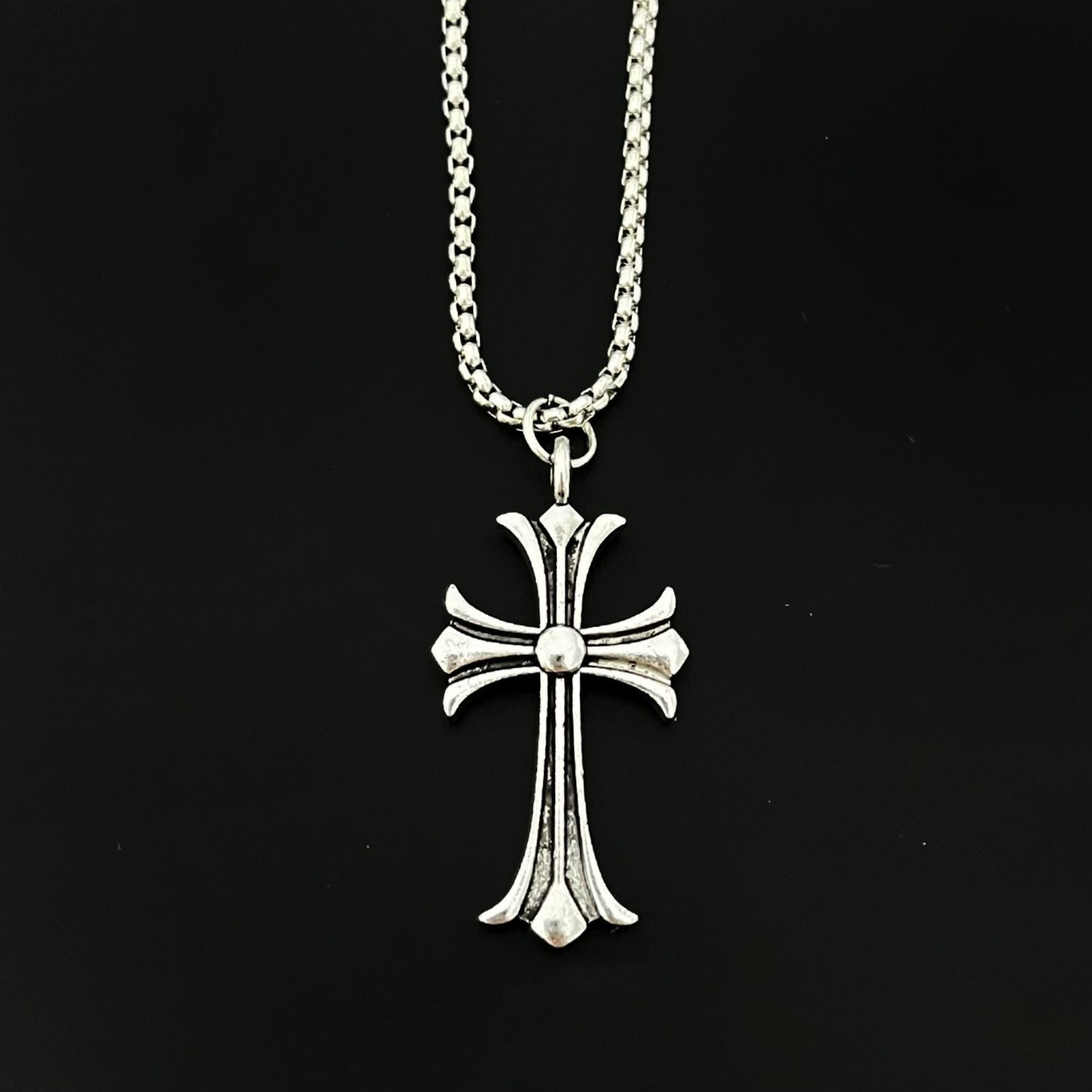 Women's & Men's Cross Titanium Steel Tide Personalized Classic Long Sweater Necklace