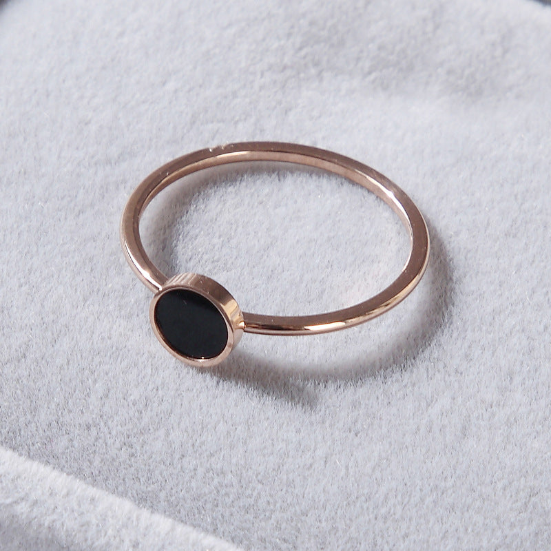 Women's Panther Rose Gold Simple Titanium Steel Index Finger Ring