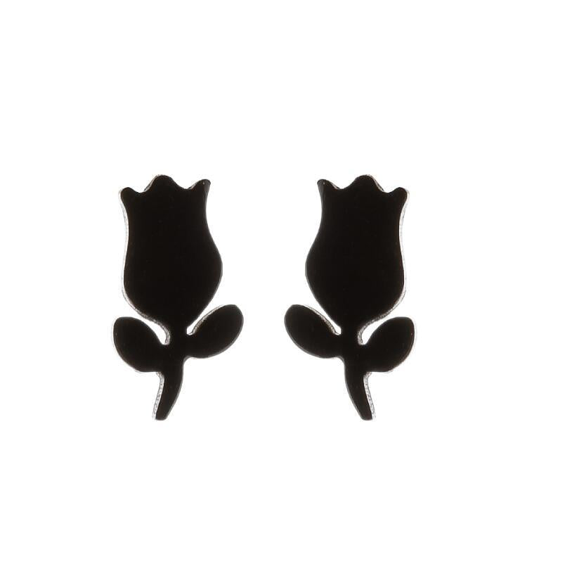 Lotus Ear Bone Hollow Origami Stainless Stud Earrings