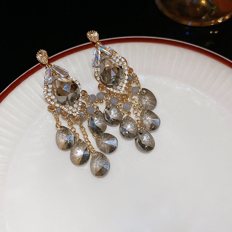 Zircon Butterfly Water Drop Ear Female Rings