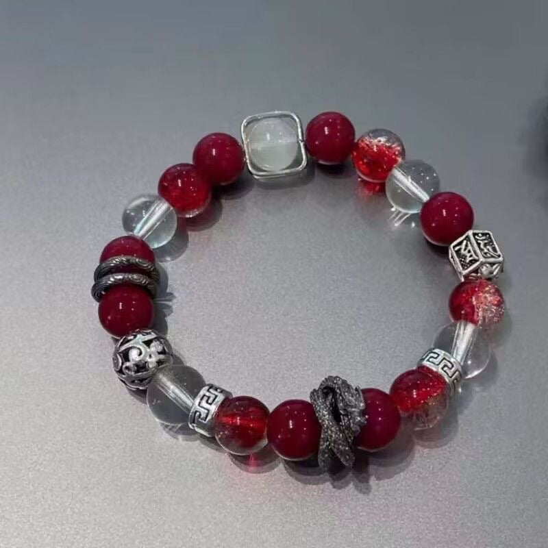 Men's Ancient Style Hand-made Dragon Glaze Beaded Bracelets