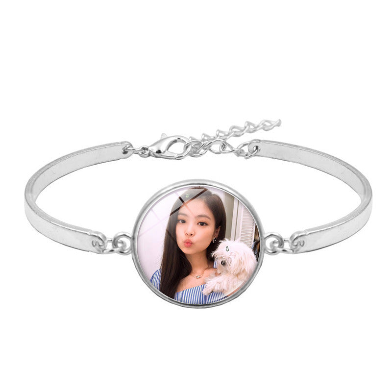 Female Star Combination Peripheral Pink Black Birthday Bracelet