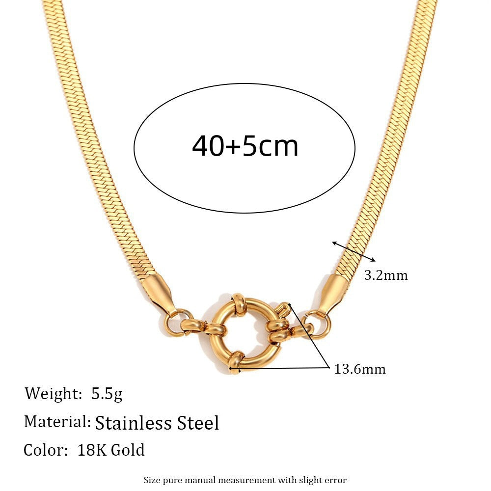 Stainless Steel Jeweled Furnace Vacuum Electroplating Necklaces