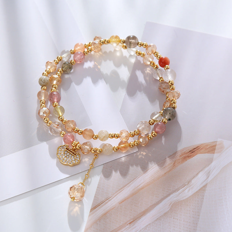 Natural Colorful Hair Crystal Female National Fashion Safety Bracelets