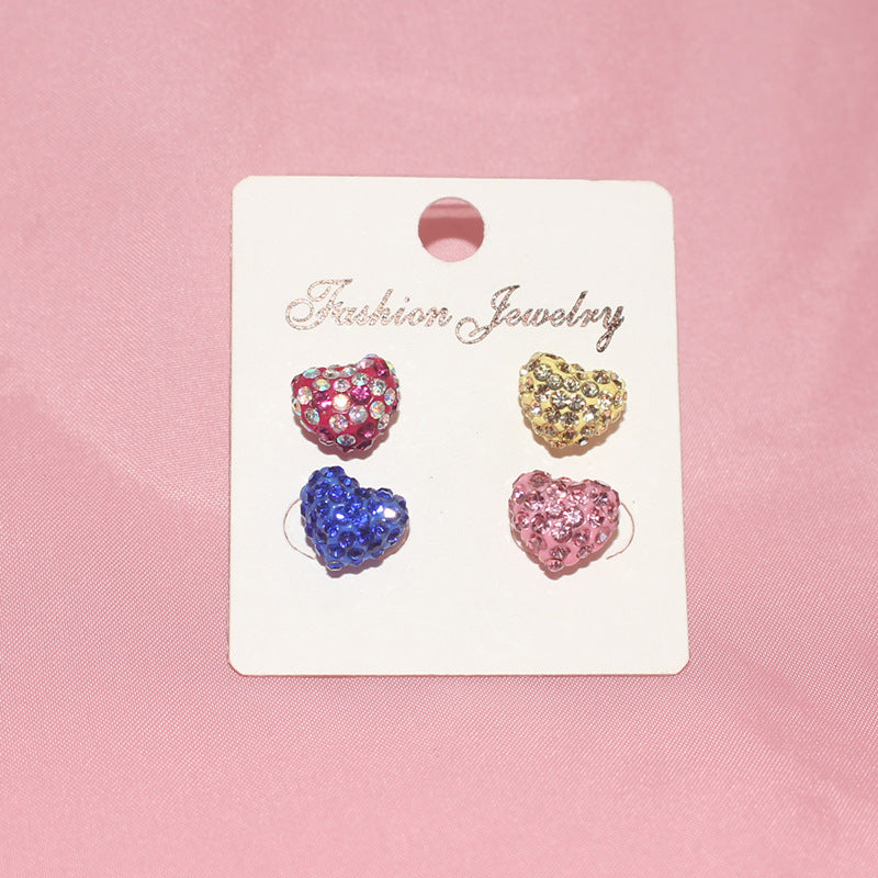 Titanium Steel Ear Fashion Three-dimensional Double-headed Twist Small Heart Shape Stud Earrings