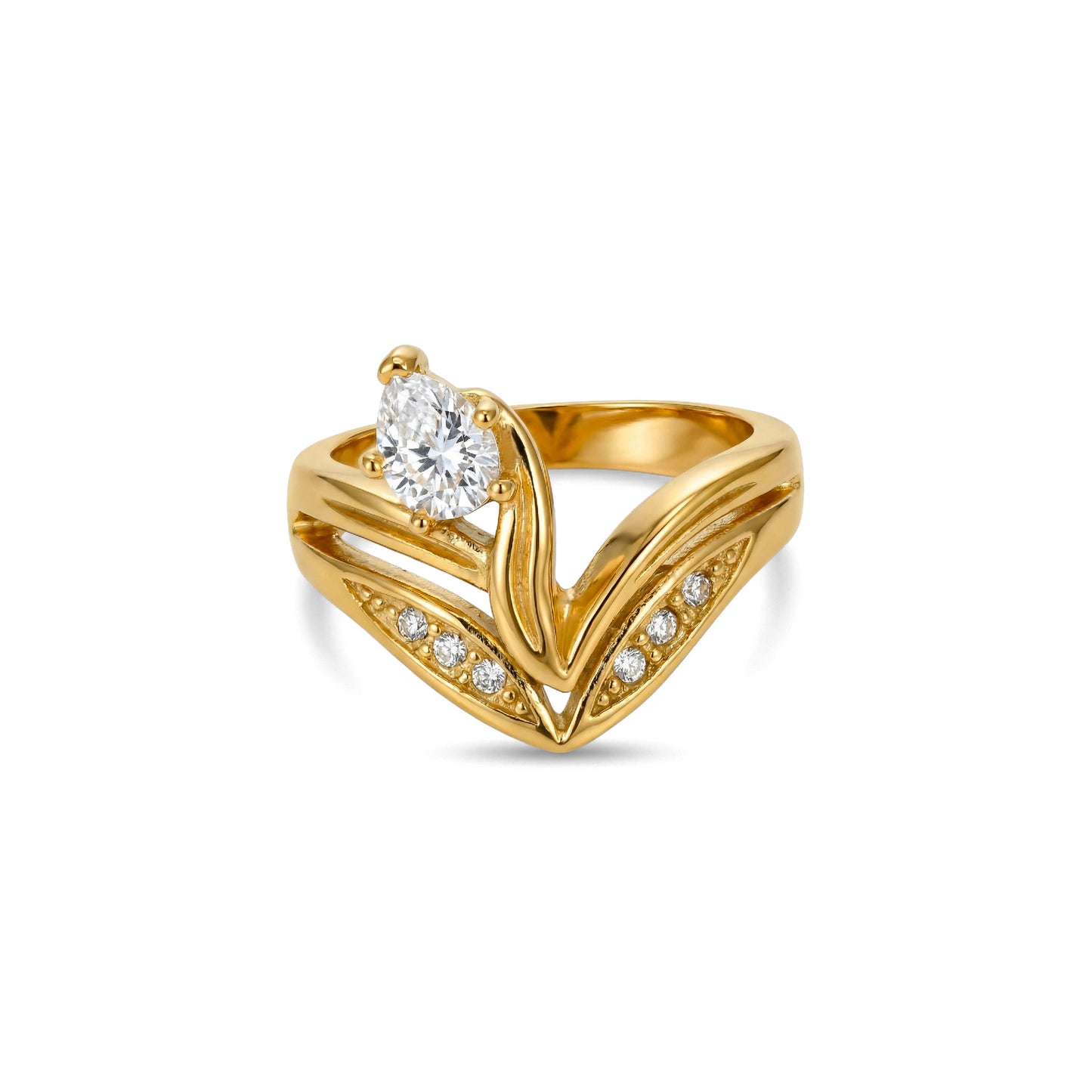 Luxury Flower Gold Exquisite Hollow Anniversary Gift Rings