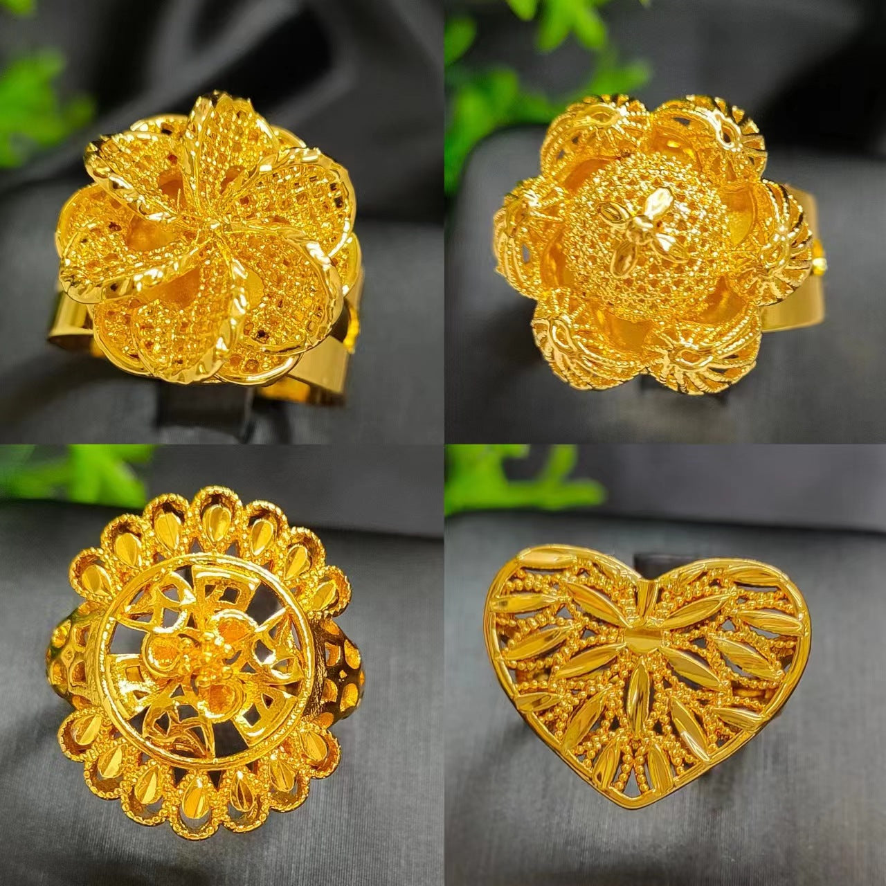 Women's Gold-plated Wheat Index Finger Does Not Fade Design Copper Ring