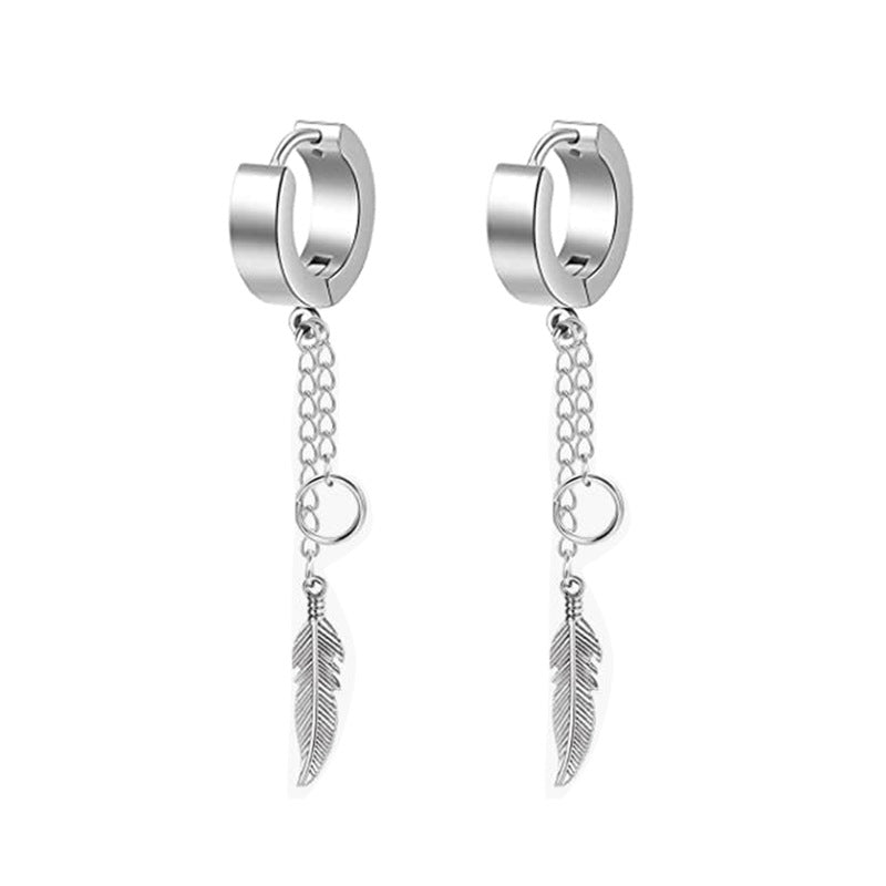 Women's & Men's Personalized Pointed Tapered Titanium Steel Retro Simple Earrings