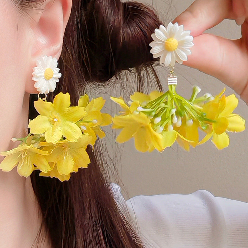 Mori Style Little Daisy Yellow Artificial Flower Fairy Gentle Pendants