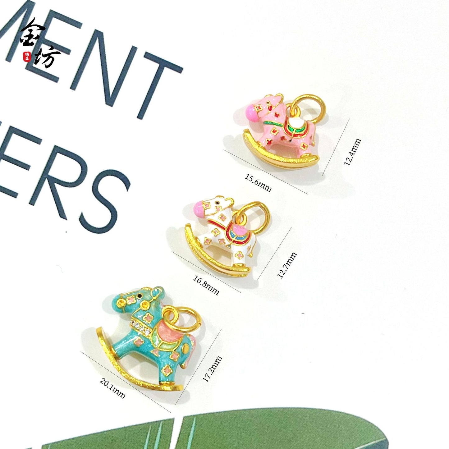 Women's Alluvial Gold Enamel Macaron Color Shake Pendants