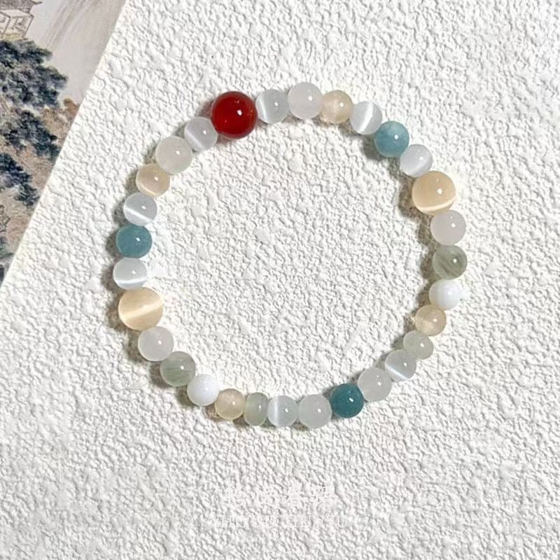 Spring Chinese Style Opal Imitation Emerald Cool Feeling White Temperament Bracelets