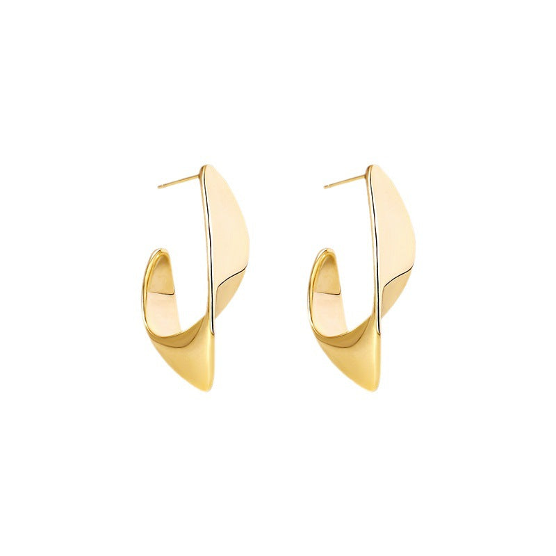 Women's Cool Style Geometric Irregular Matte Gold Simple Personality Temperament Small Earrings