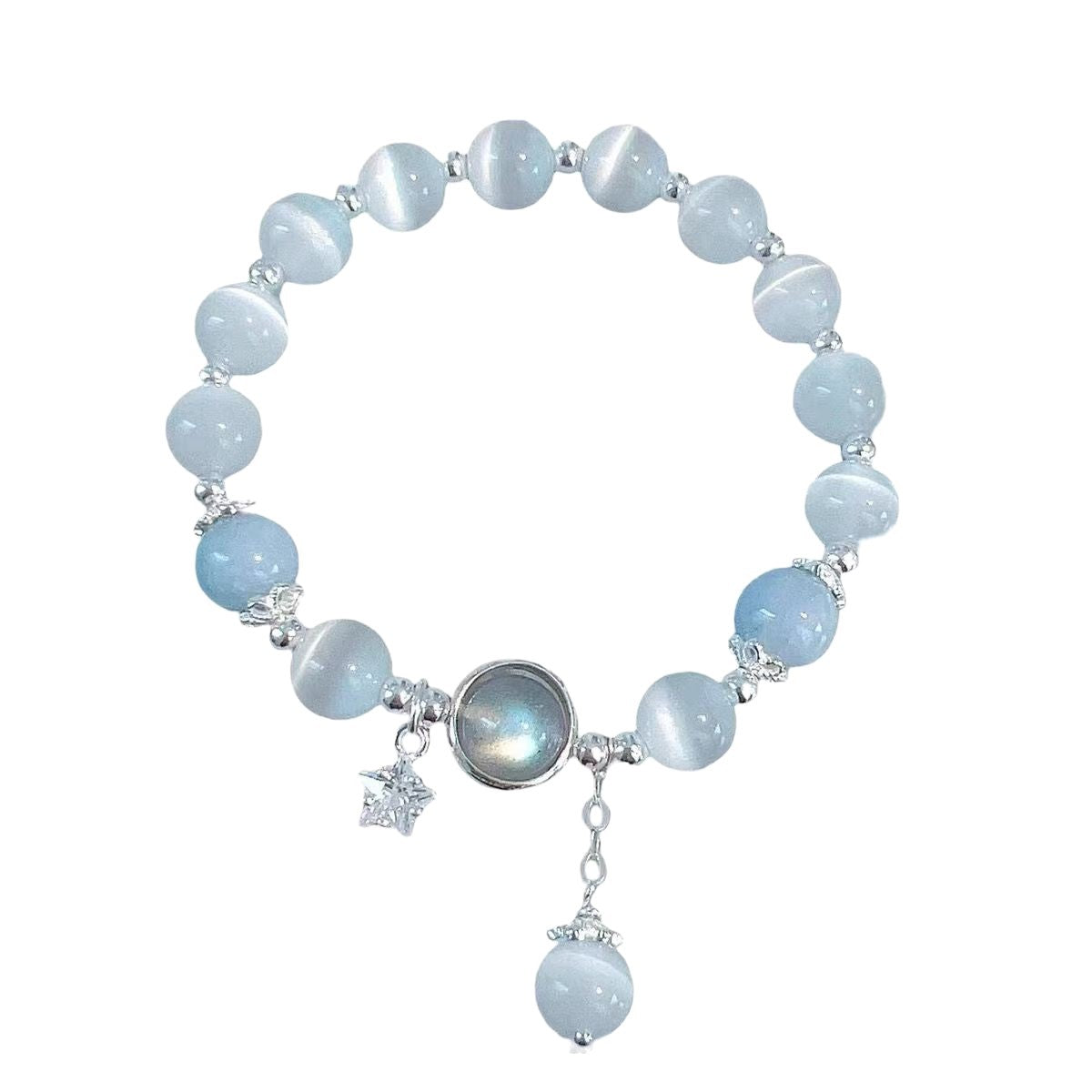 Glass Female Design Crystal Pentagram Gray Moonlight Tide Girlfriend Bracelet