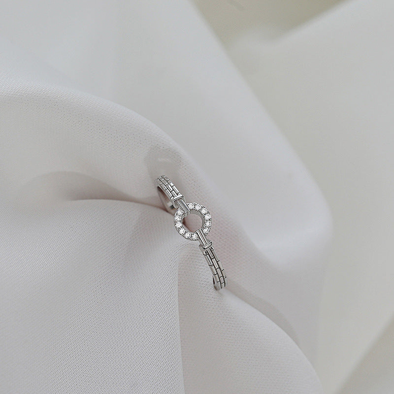 Small Diamond O-shaped Style Korean Affordable Luxury Fashion Niche Design Ring