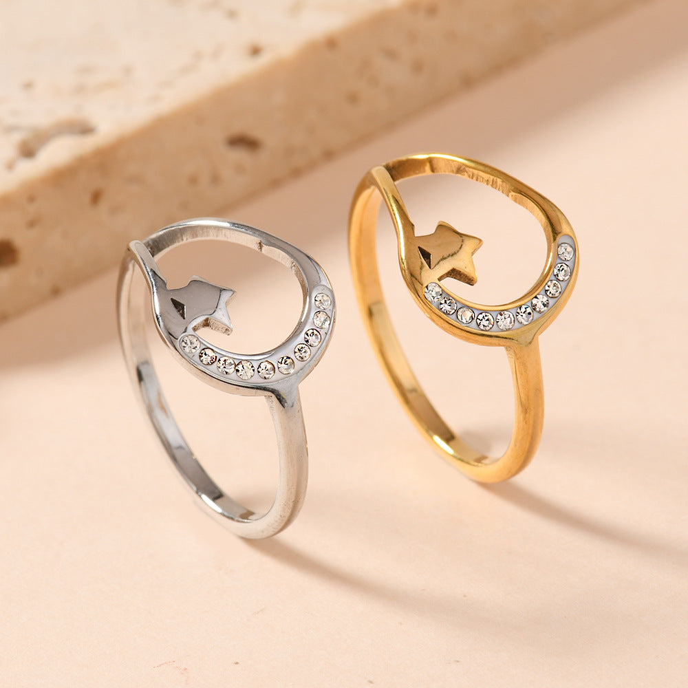 Korean Style Stylish Female Fashion Simple Cut Star Rings