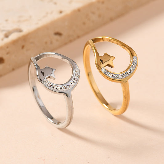 Korean Style Stylish Female Fashion Simple Cut Star Rings