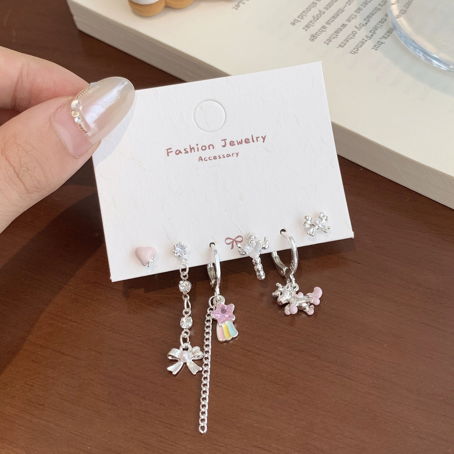 Women's Alloy Dripping Carousel Collection Sier Needle Earrings