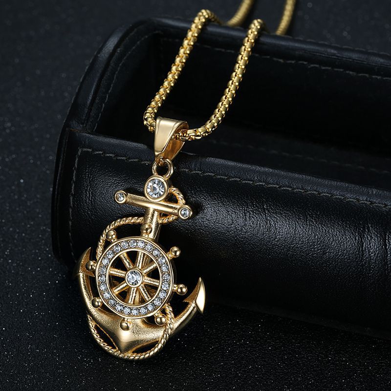 Titanium Steel Vacuum Gold Plated Rhinestone Necklaces