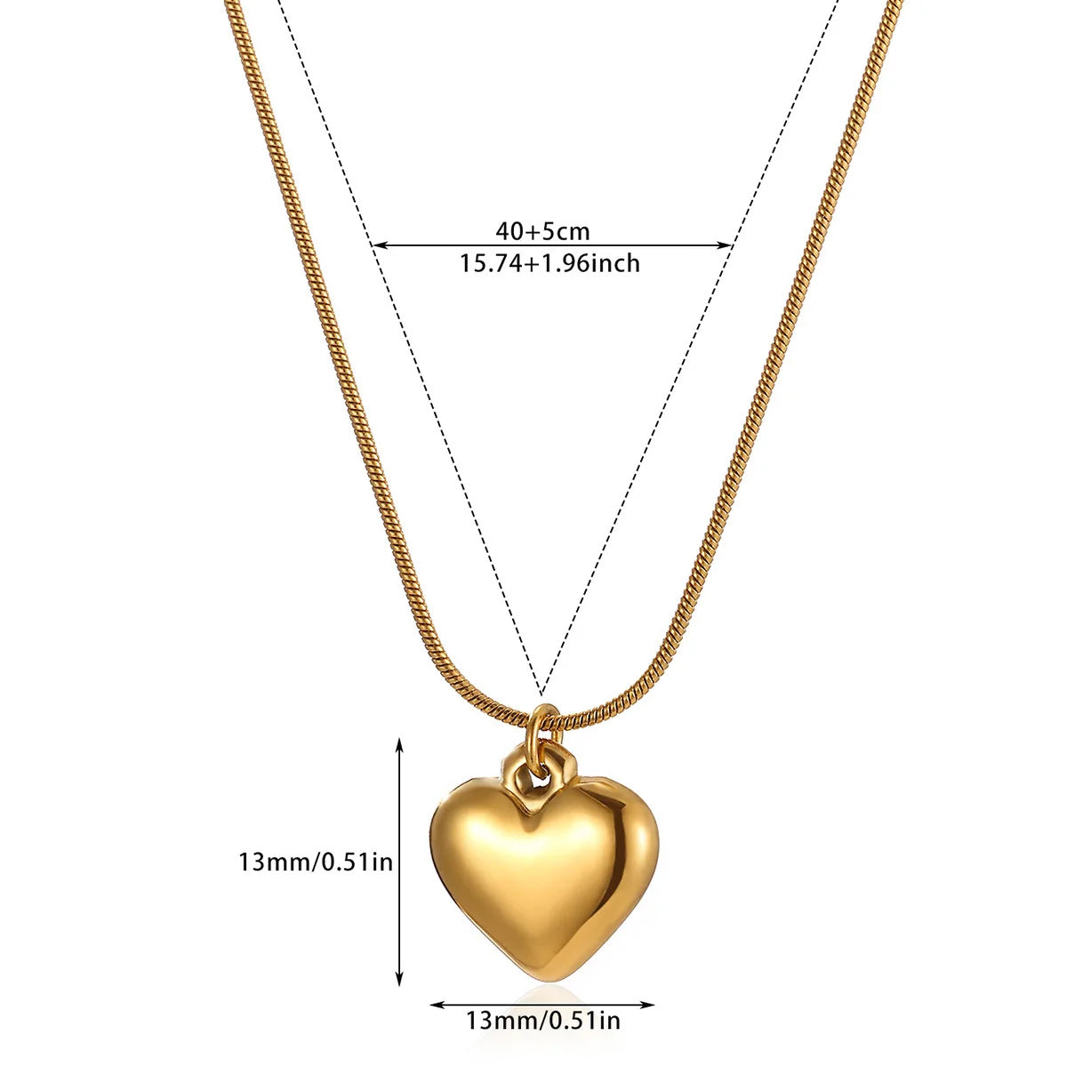 Simple Fashion Gold-plated Peach Heart Clavicle Chain Heart-shaped Necklace