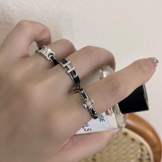 Fashion Personality Affordable Luxury Design Cross Index Ring