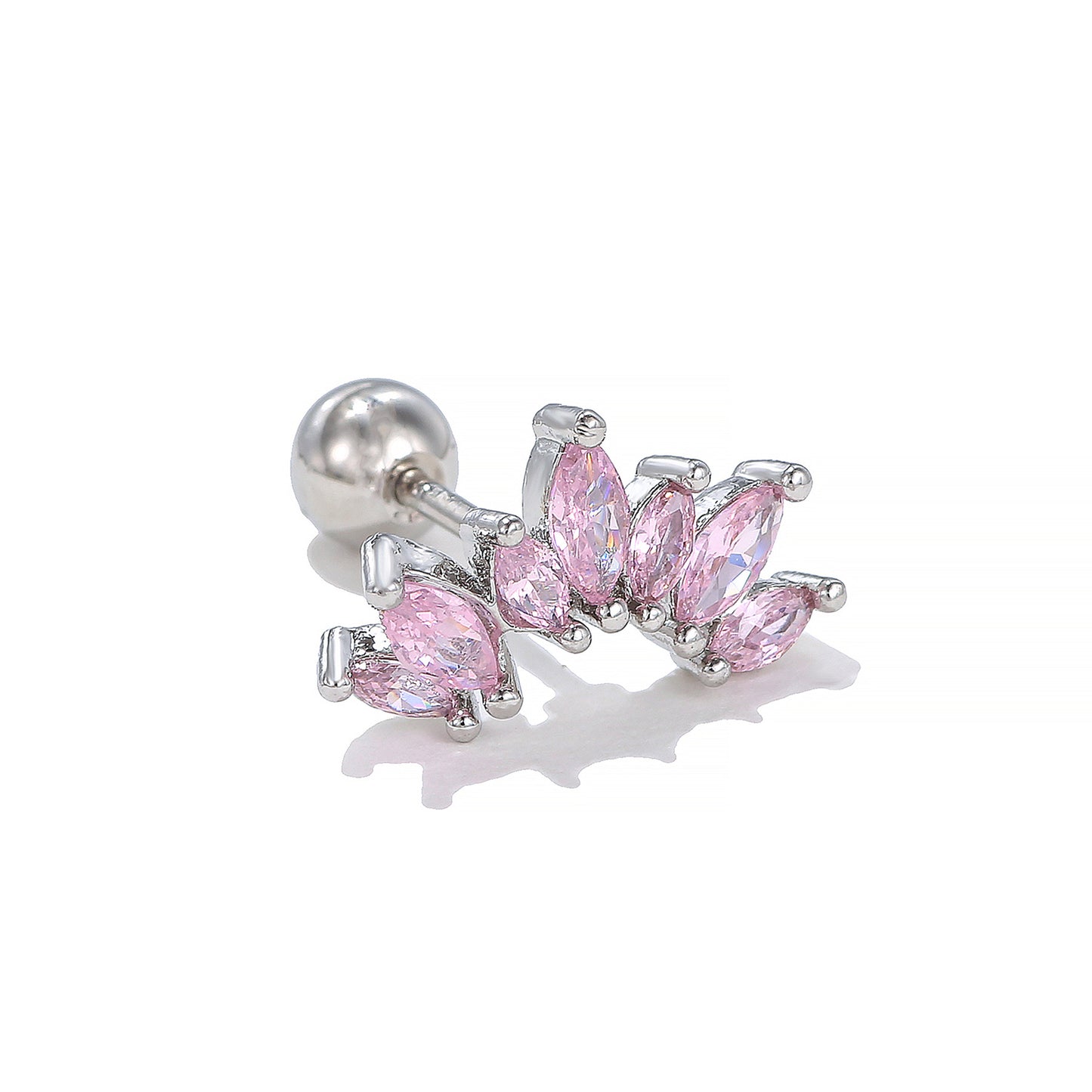 Pink Zircon Bow Suitable For Ear Bone Earrings